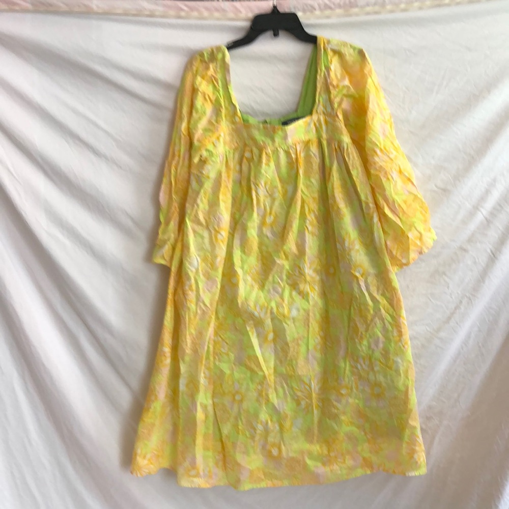ModCloth bright flowy dress. Hippie chic, boho, medieval, yellow Med romantic